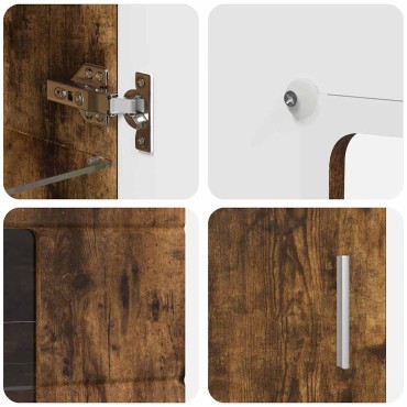 vidaXL Πλαϊνό γραφείο FLORIN 55,5x29x100cm Καπνισμένο Ξύλο Δρυός