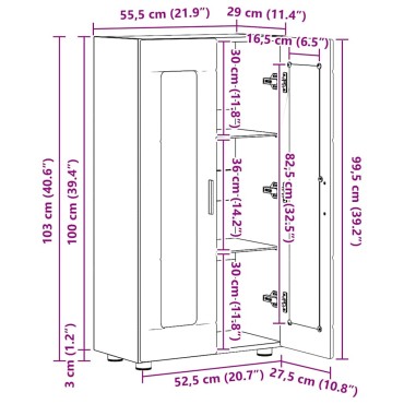 vidaXL Πλαϊνό γραφείο FLORIN 55,5x29x100cm Παλιό ξύλο