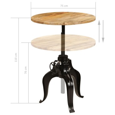 vidaXL Τραπέζι Μπαρ 75x(76-110)cm από Μασίφ Ξύλο Μάνγκο 1 τεμ.