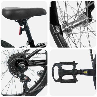 vidaXL Ορεινό Ποδήλατο 20 ίντσες 6-Speed Για παιδιά 5-8 ετών Μαύρο