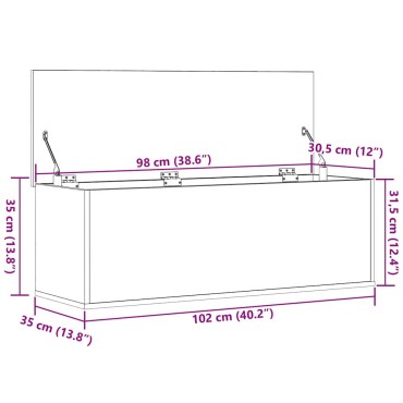 vidaXL Κουτί αποθήκευσης Παλιό Ξύλο 102x35x35cm
