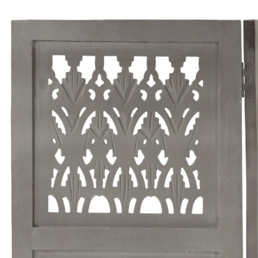 vidaXL Παραβάν Σκαλιστό στο Χέρι 5 Πάνελ Γκρι 200x165cm Ξύλο Μάνγκο 1 τεμ.