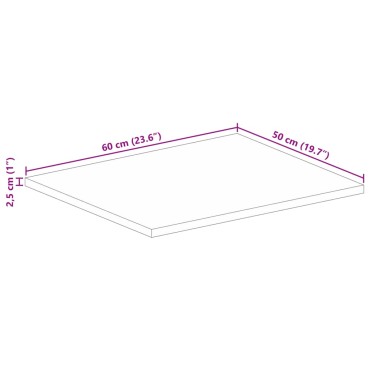 vidaXL Επιφάνεια Τραπεζιού Ορθογώνια 60x50x2,5cm Ανακυκλωμένο Ξύλο 1 τεμ.