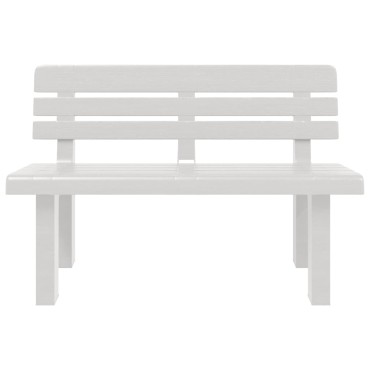 vidaXL Παγκάκι Κήπου Λευκό 110x52x71cm από Πολυπροπυλένιο 1 τεμ.