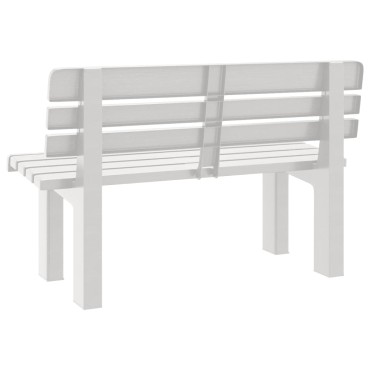 vidaXL Παγκάκι Κήπου Λευκό 110x52x71cm από Πολυπροπυλένιο 1 τεμ.