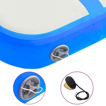 vidaXL Στρώμα Ενόργανης Φουσκωτό Μπλε 60 x 100 x 20 εκ. PVC με Τρόμπα