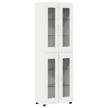 vidaXL Highboard FLORIN Λευκό 60x35x182cm Επεξεργασμένο ξύλο