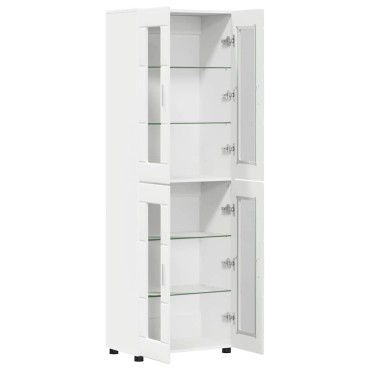 vidaXL Highboard FLORIN Λευκό 60x35x182cm Επεξεργασμένο ξύλο