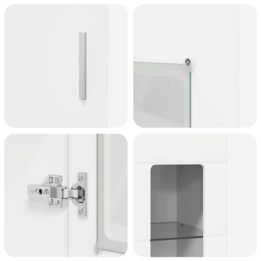 vidaXL Highboard FLORIN Λευκό 60x35x182cm Επεξεργασμένο ξύλο