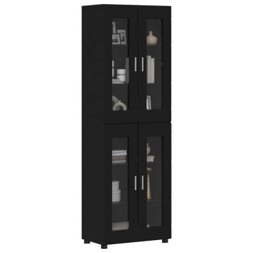 vidaXL Highboard FLORIN Μαύρο 60x35x182cm Επεξεργασμένο ξύλο