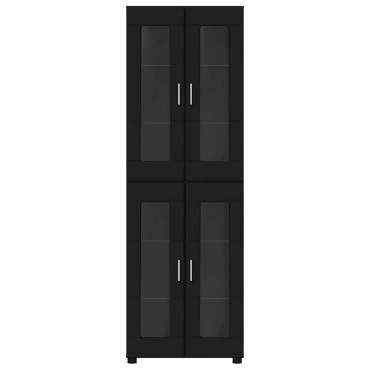 vidaXL Highboard FLORIN Μαύρο 60x35x182cm Επεξεργασμένο ξύλο