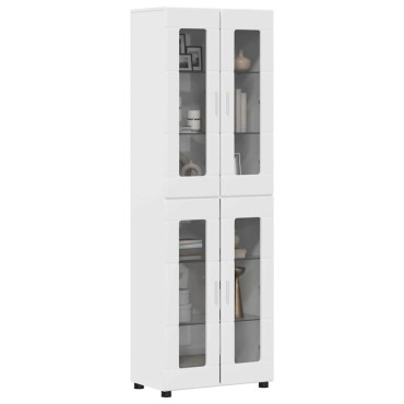 vidaXL Highboard FLORIN Υψηλής γυαλάδας λευκό 60x35x182cm