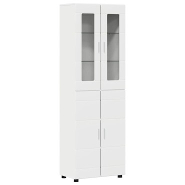 vidaXL Highboard FLORIN Λευκό 60x35x182cm Επεξεργασμένο ξύλο