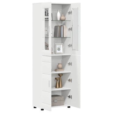 vidaXL Highboard FLORIN Λευκό 60x35x182cm Επεξεργασμένο ξύλο
