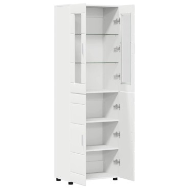 vidaXL Highboard FLORIN Λευκό 60x35x182cm Επεξεργασμένο ξύλο