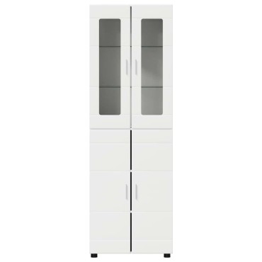 vidaXL Highboard FLORIN Λευκό 60x35x182cm Επεξεργασμένο ξύλο