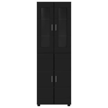 vidaXL Highboard FLORIN 60x35x182cm Μαύρο Επεξεργασμένο Ξύλο