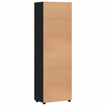 vidaXL Highboard FLORIN 60x35x182cm Μαύρο Επεξεργασμένο Ξύλο