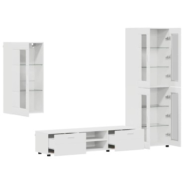 vidaXL Σετ επίπλου τηλεόρασης FLORIN 3 τεμ. Λευκό Επεξεργασμένο ξύλο 150x39x30cm