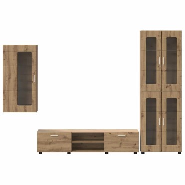 vidaXL Σετ επίπλου τηλεόρασης FLORIN 3 τμχ. Artisan Oak