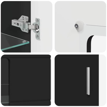 vidaXL Σετ επίπλου τηλεόρασης FLORIN 3 τεμ. Μαύρο Επεξεργασμένο ξύλο 150x39x30cm