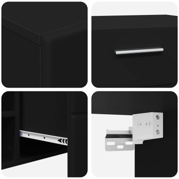 vidaXL Σετ επίπλου τηλεόρασης FLORIN 3 τεμ. Μαύρο Επεξεργασμένο ξύλο 150x39x30cm