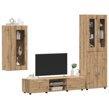 vidaXL Σετ επίπλου τηλεόρασης FLORIN 3 τμχ. Artisan Oak