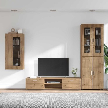 vidaXL Σετ επίπλου τηλεόρασης FLORIN 3 τμχ. Artisan Oak