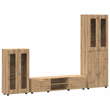 vidaXL Σετ επίπλου τηλεόρασης FLORIN 3 τμχ. Artisan Oak