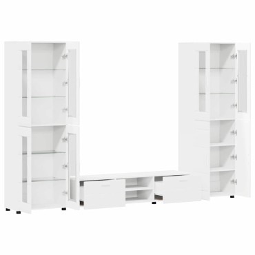 vidaXL Σετ επίπλου τηλεόρασης FLORIN 3 τεμ. Λευκό Επεξεργασμένο ξύλο 150x39x30cm