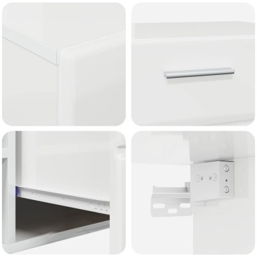 vidaXL Σετ επίπλου τηλεόρασης FLORIN 3 τεμ. Υψηλής γυαλάδας λευκό 150x39x30cm