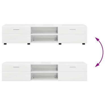 vidaXL Σετ επίπλου τηλεόρασης FLORIN 3 τεμ. Υψηλής γυαλάδας λευκό 150x39x30cm