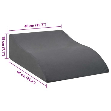 vidaXL Μαξιλάρι Ποδιών Γκρι 68 x 40 x 18 εκ. PU Αφρός