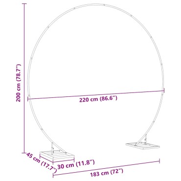 vidaXL Μοναδική Αψίδα Γάμου Χρυσό 220 x 45 x 200 εκ. Ατσάλι
