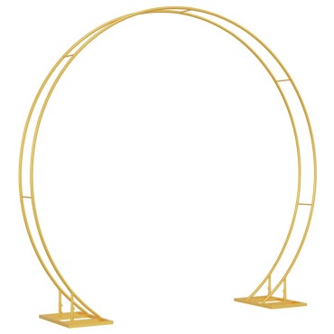 vidaXL Διπλός Γάμος Αψίδα Χρυσό 220 x 45 x 200 εκ. Ατσάλι