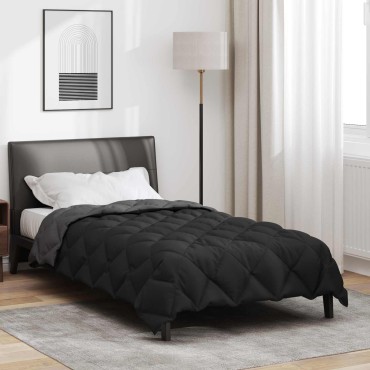 vidaXL Χειμερινό Παπλωματοθήκη 135 x 200 cm 450 gsm Μαύρο και Ανθρακί