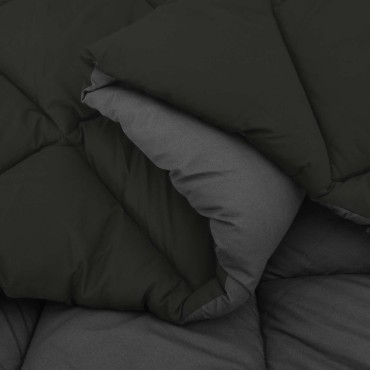 vidaXL Χειμερινό Παπλωματοθήκη 135 x 200 cm 450 gsm Μαύρο και Ανθρακί