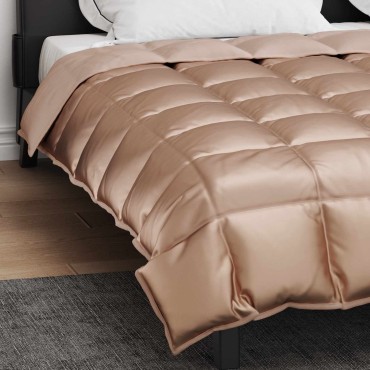 vidaXL Χειμερινό Παπλωματοθήκη Χρυσό 220 x 260 cm Σατέν και Μικροΐνες