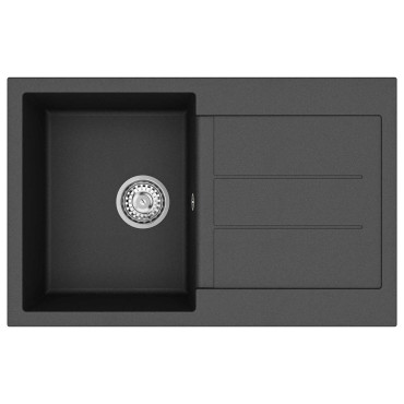 vidaXL Σιντρινο Μαύρο 780 x 500 mm 80% Χαλαζίας και 20% Ρητίνη