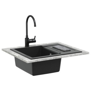 vidaXL Σιντρινο Μαύρο 620 x 500 mm 80% Χαλαζίας και 20% Ρητίνη