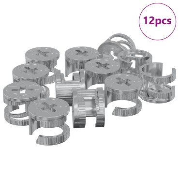 vidaXL Καμπανούχες βίδες 12 τμχ. Ασημί 15 x 11,5 mm Μέταλλο