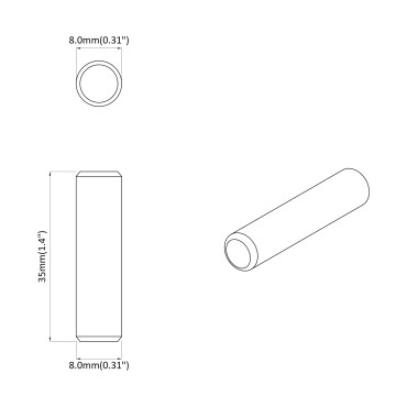 vidaXL Ξύλινοι Δακτύλιοι 2 τμχ. Καφέ Ø 8 x 35 χιλ Μασίφ ξύλο