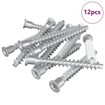 vidaXL Βίδες Επιβεβαίωσης 12 τμχ. Ασημί Ø7 x 58 χλμ Μέταλλο