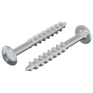 vidaXL Βίδα 2 τμχ. Ασημί 9,8 x 35 mm Σίδερο
