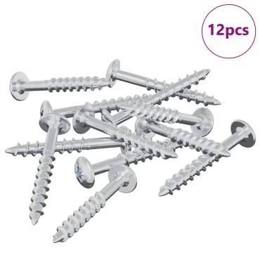 vidaXL Βίδα 12 τμχ. Ασημί 9,8 x 35 mm Σίδερο