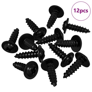 vidaXL Βίδα Αυτο-τρυπητή 12 τμχ. Μαύρο 3,5 x 12 mm Σίδερο