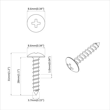 vidaXL Καρφί Χτυπήματος 12 τεμ. Μαύρο M4 x 28 mm Ατσάλι