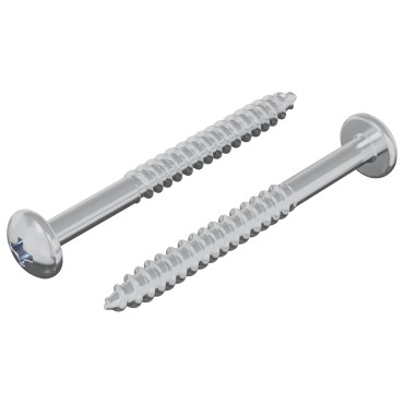 vidaXL Ξυλοβίδα 2 τμχ. Ασημί 9,8 x 53 mm Ατσάλι