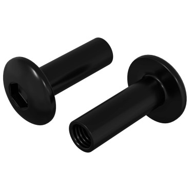 vidaXL Πριτσίνια Σωλήνα 2 τμχ. Μαύρο M4 x 14,5 mm Μέταλλο