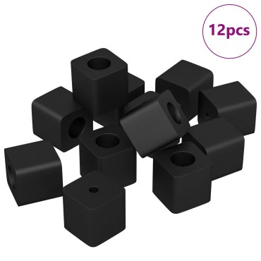 vidaXL Κρατητής Συρταριού 12 τμχ. Μαύρο 15 x 15 x 15mm PP Κοπλυμερές